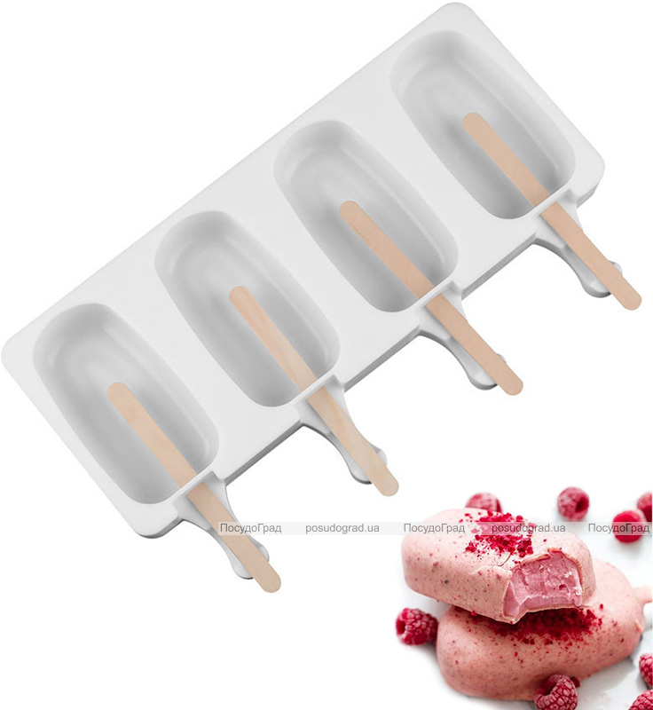 Форма для морозива IceCream Pro силіконова, планшет на 4 порції, 25.7х10.5см