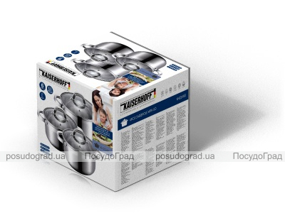Набір каструль Kaiserhoff Standard 3 каструлі зі скляними кришками