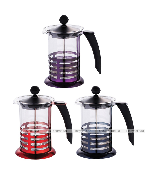 Френч-прес Kaiserhoff 2988 600мл Colored Plunger