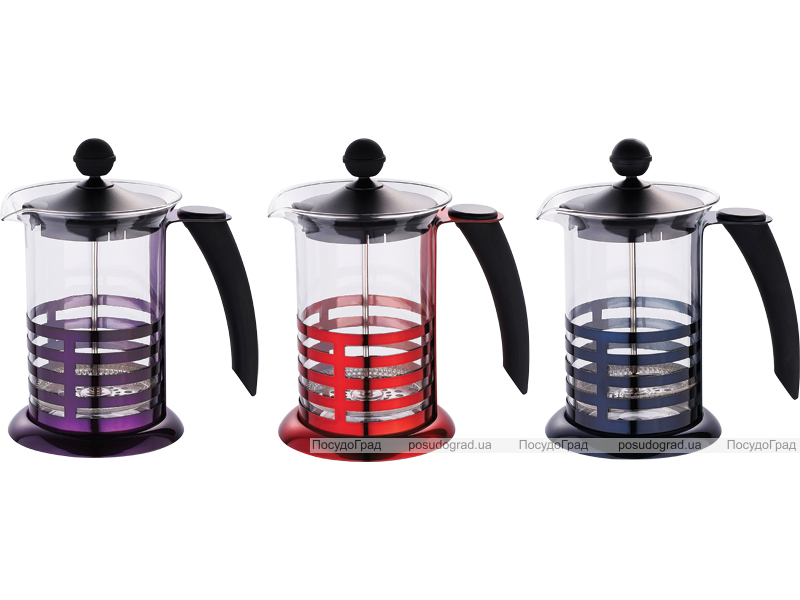 Френч-прес Kaiserhoff 2989 800мл Colored Plunger