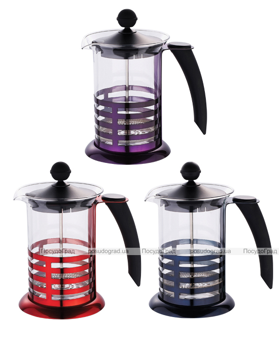 Френч-прес Kaiserhoff 2989 800мл Colored Plunger