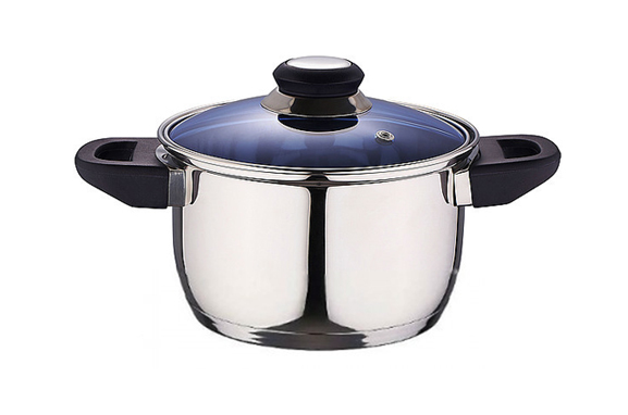 Каструля Kaiserhoff Blue Sky 1,9 л з блакитною скляною кришкою