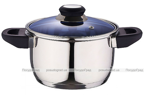 Каструля Kaiserhoff Blue Sky 6,1л з блакитною скляною кришкою