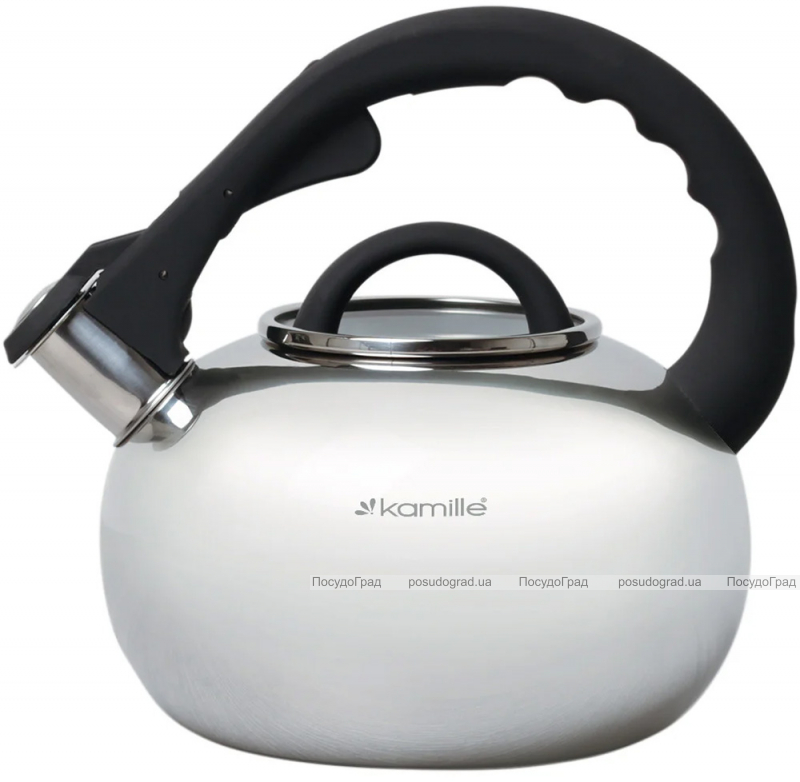Чайник Kamille Whistling Kettle 2.8л зі свистком і скляною кришкою