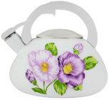Чайник емальований Kamille Spring Flowers-II 3.0л зі свистком