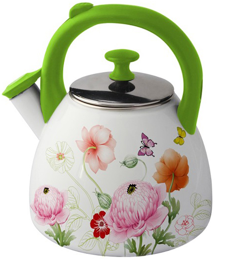 Чайник емальований Kamille Spring Flowers-II 2.8л зі свистком