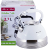 Чайник індукційний Kamille White 2.7л зі свистком (білий)