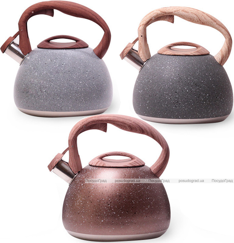 Чайник Kamille Whistling Kettle Granite 2.8л з нержавіючої сталі зі свистком