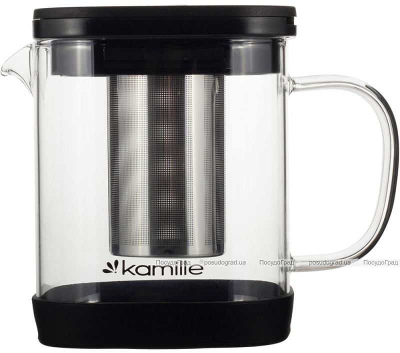 Чайник скляний заварювальний Kamille 1000мл зі знімним ситечком (0778m)