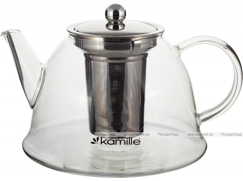Чайник скляний заварювальний Kamille 800мл зі знімним ситечком (0784s)