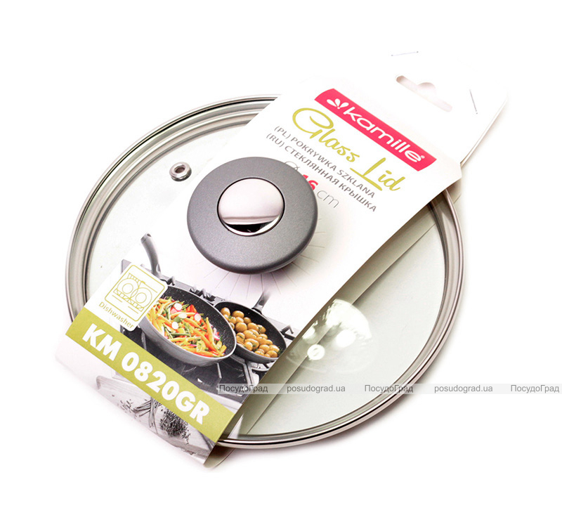 Кришка скляна Kamille Dominica Grey Ø16см