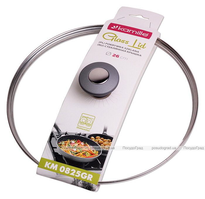 Кришка скляна Kamille Dominica Grey Ø26см