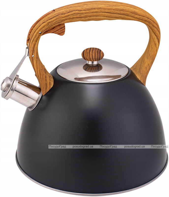 Чайник Kamille Whistling Kettle Black 3л з нержавіючої сталі зі свистком (чорний)