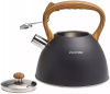 Чайник Kamille Whistling Kettle Black 3л з нержавіючої сталі зі свистком (чорний)