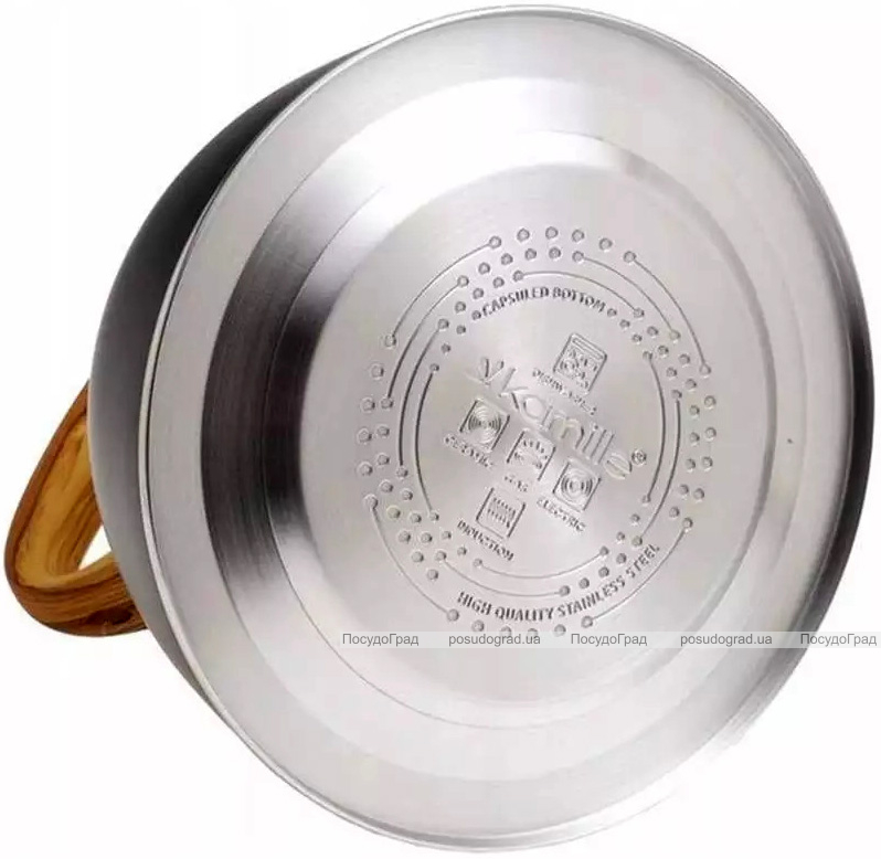 Чайник Kamille Whistling Kettle Black 3л з нержавіючої сталі зі свистком (чорний)