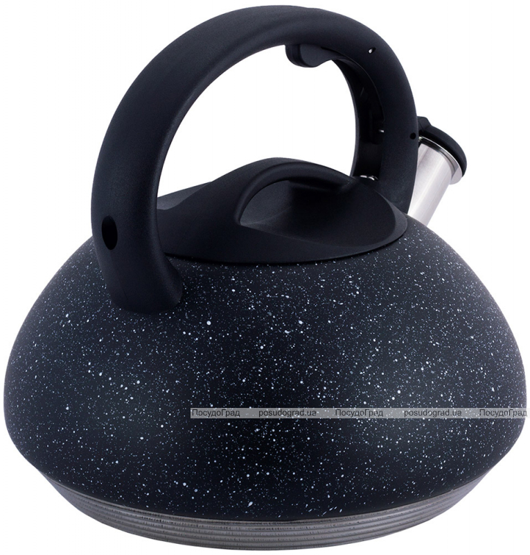 Чайник Kamille Whistling Kettle 3л из нержавеющей стали со свистком, черный гранит