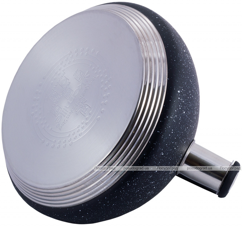 Чайник Kamille Whistling Kettle 3л из нержавеющей стали со свистком, черный гранит
