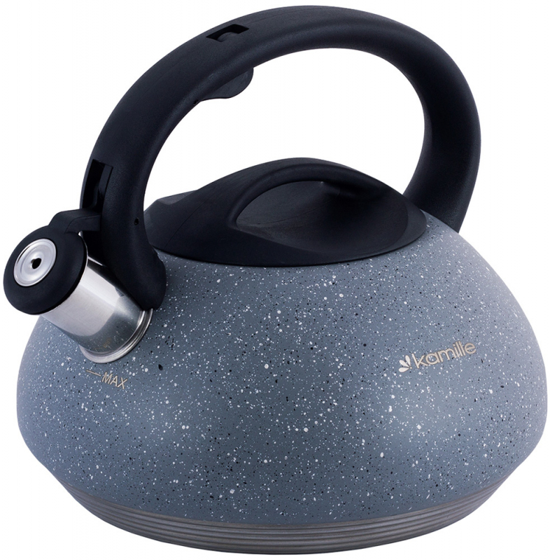 Чайник Kamille Whistling Kettle 3л із нержавіючої сталі зі свистком, сірий граніт