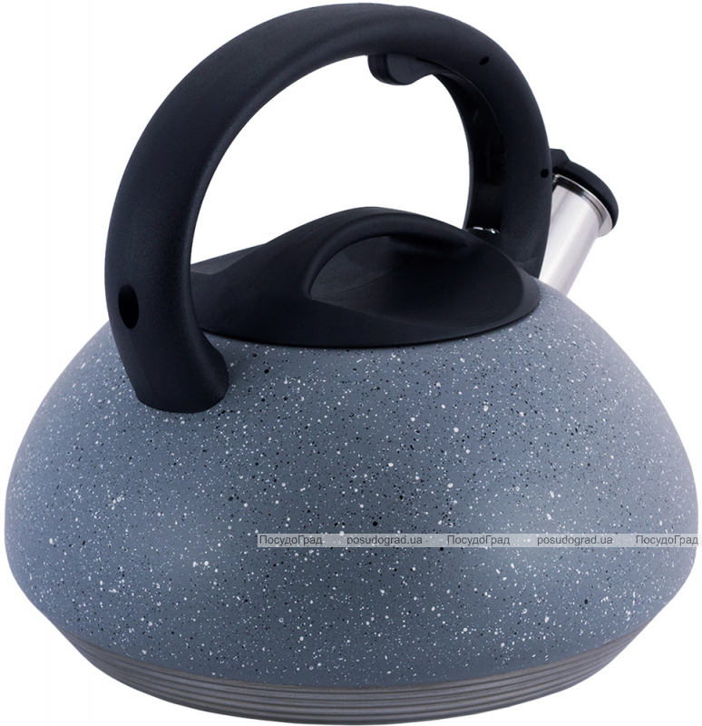 Чайник Kamille Whistling Kettle 3л із нержавіючої сталі зі свистком, сірий граніт