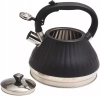 Чайник Kamille Whistling Kettle Marshmallow 3л з нержавіючої сталі зі свистком, чорний
