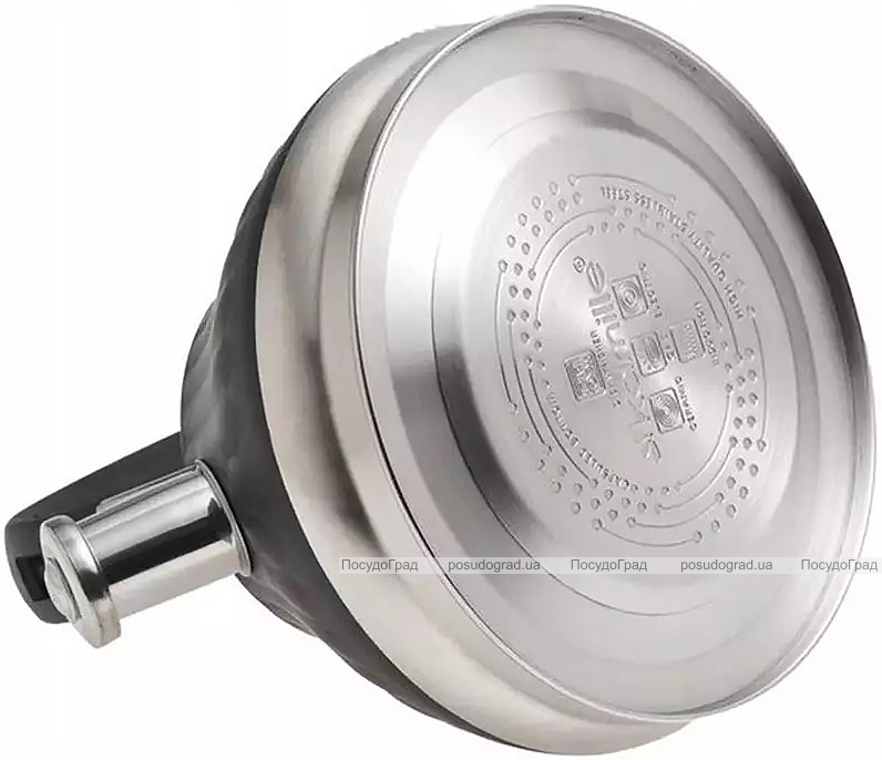 Чайник Kamille Whistling Kettle Marshmallow 3л з нержавіючої сталі зі свистком, чорний