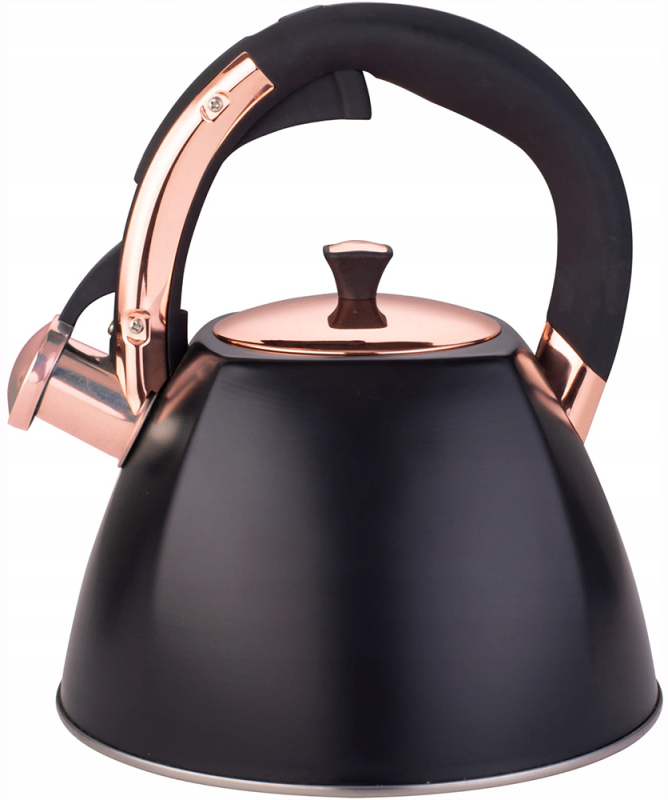 Чайник Kamille Whistling Kettle Black&Rose 3л з нержавіючої сталі зі свистком