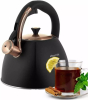 Чайник Kamille Whistling Kettle Black&Rose 3л з нержавіючої сталі зі свистком
