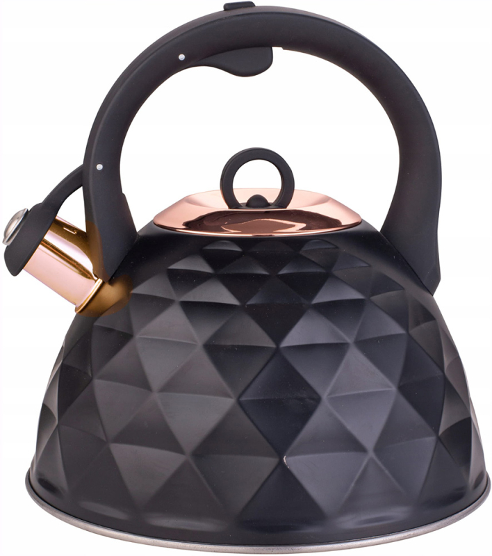 Чайник Kamille Whistling Kettle Black Сrystal 3л з нержавіючої сталі зі свистком
