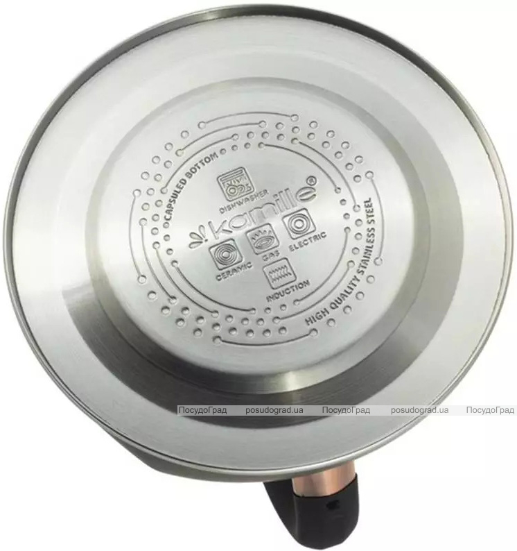 Чайник Kamille Whistling Kettle Black Сrystal 3л з нержавіючої сталі зі свистком