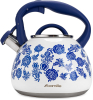 Чайник індукційний Kamille Blue Rose 2.7л із нержавіючої сталі зі свистком