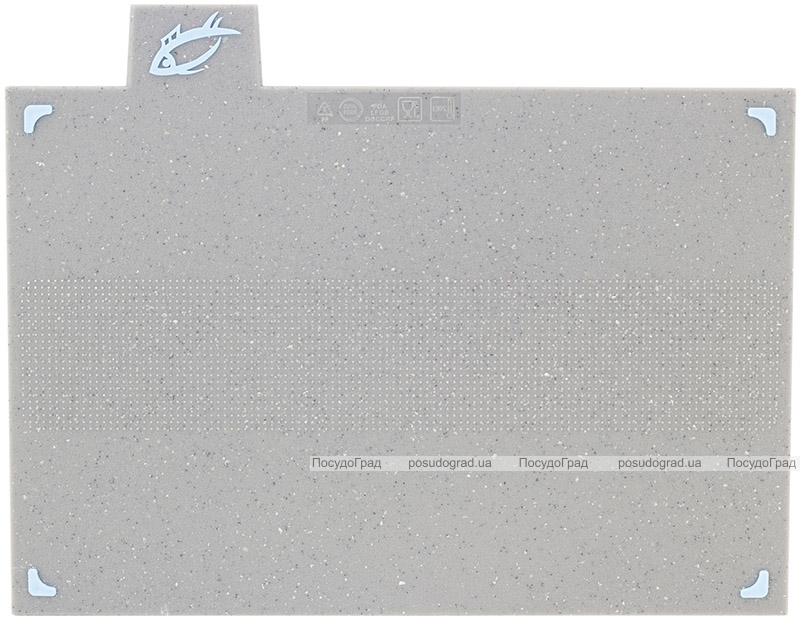 Набір 4 обробні дошки Kamille 29x19.5x0.6см на компактній підставці, твердий пластик