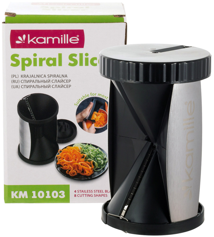 Шинківка спіральна Kamille SpiraLife 11см зі змінними лезами, чорна