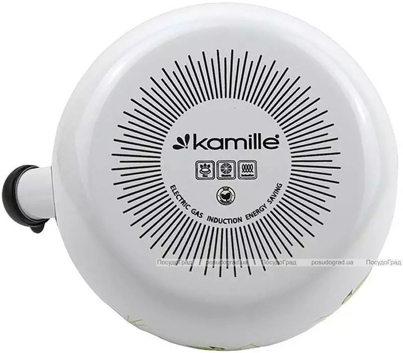Чайник емальований Kamille "Квіти" 2.2л зі свистком