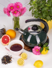 Чайник емальований Kamille "Boiling Water" 2.5л зі свистком, зелений глянець