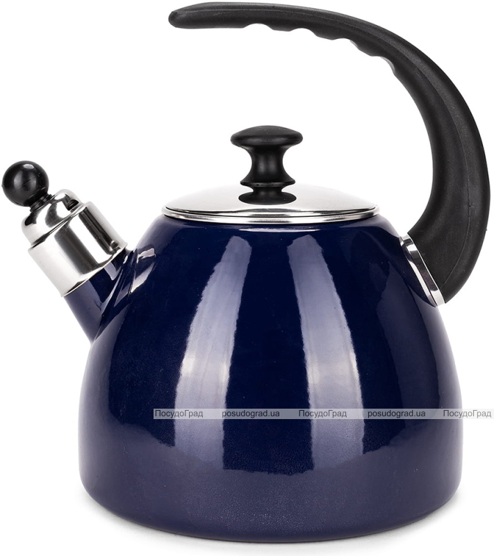 Чайник емальований Kamille "Boiling Water" 2.5л зі свистком, індукційний, синій