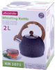 Чайник Kamille Whistling Kettle Marble 2л з нержавіючої сталі зі свистком, чорний мармур