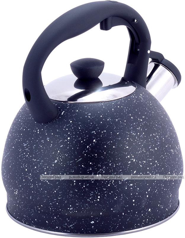 Чайник Kamille Whistling Kettle 2л з нержавіючої сталі зі свистком, чорний мармур