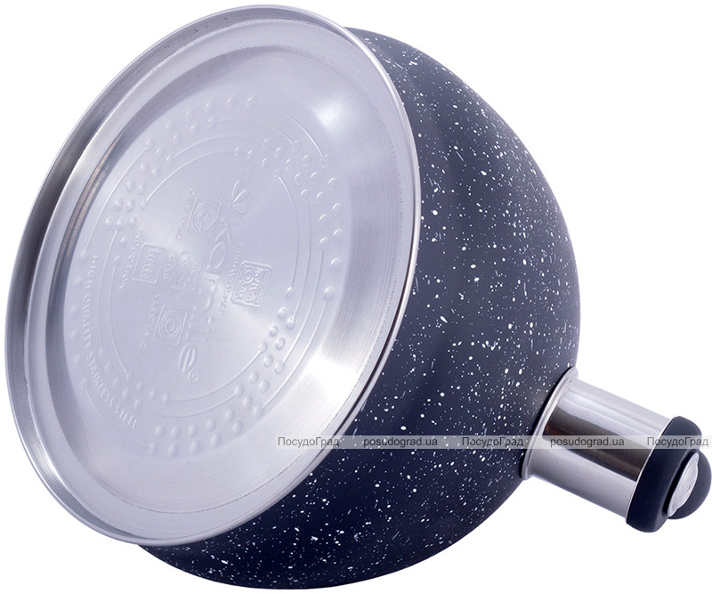 Чайник Kamille Whistling Kettle 2л з нержавіючої сталі зі свистком, чорний мармур