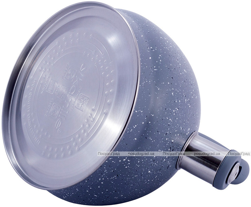 Чайник Kamille Whistling Kettle 2л из нержавеющей стали со свистком, серый мрамор