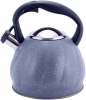 Чайник Kamille Whistling Kettle Marble 3л из нержавеющей стали со свистком (черный, серый мрамор)