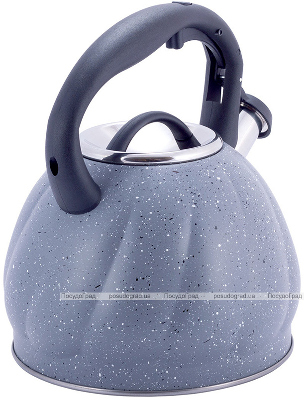 Чайник Kamille Whistling Kettle Marble 3л з нержавіючої сталі зі свистком (сірий мармур)