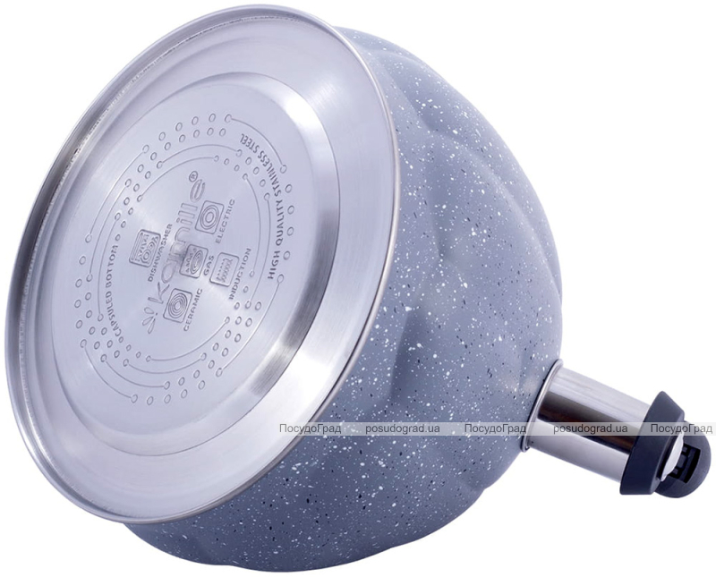 Чайник Kamille Whistling Kettle Marble 3л з нержавіючої сталі зі свистком (сірий мармур)