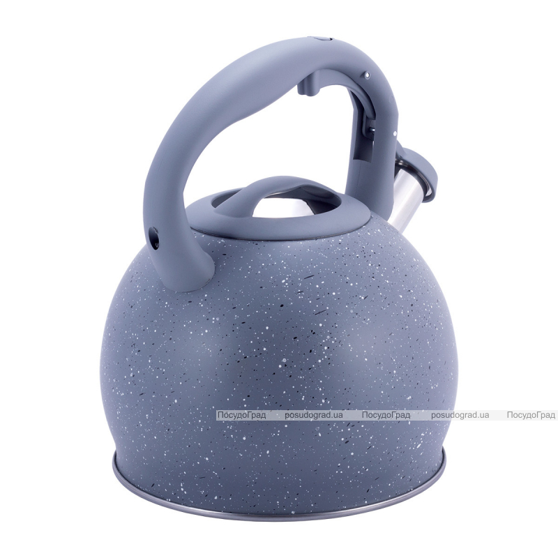 Чайник Kamille Whistling Kettle 3л из нержавеющей стали со свистком, серый мрамор