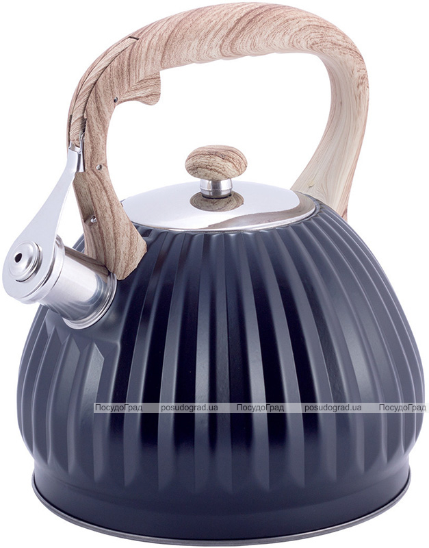 Чайник Kamille Whistling Kettle Black 3л з нержавіючої сталі зі свистком, чорний