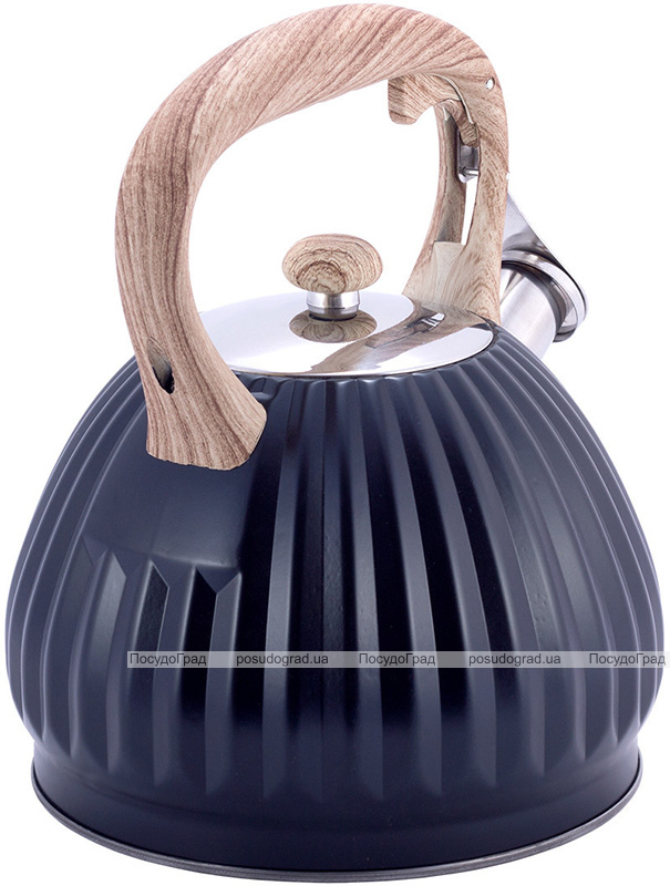 Чайник Kamille Whistling Kettle Black 3л з нержавіючої сталі зі свистком, чорний