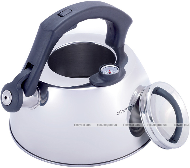 Чайник Kamille Whistling Kettle Thermo 3л з нержавіючої сталі зі свистком і термометром