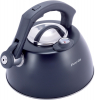Чайник Kamille Whistling Kettle Thermo 3л з нержавіючої сталі зі свистком і термометром, чорний