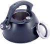 Чайник Kamille Whistling Kettle Thermo 3л з нержавіючої сталі зі свистком і термометром, чорний