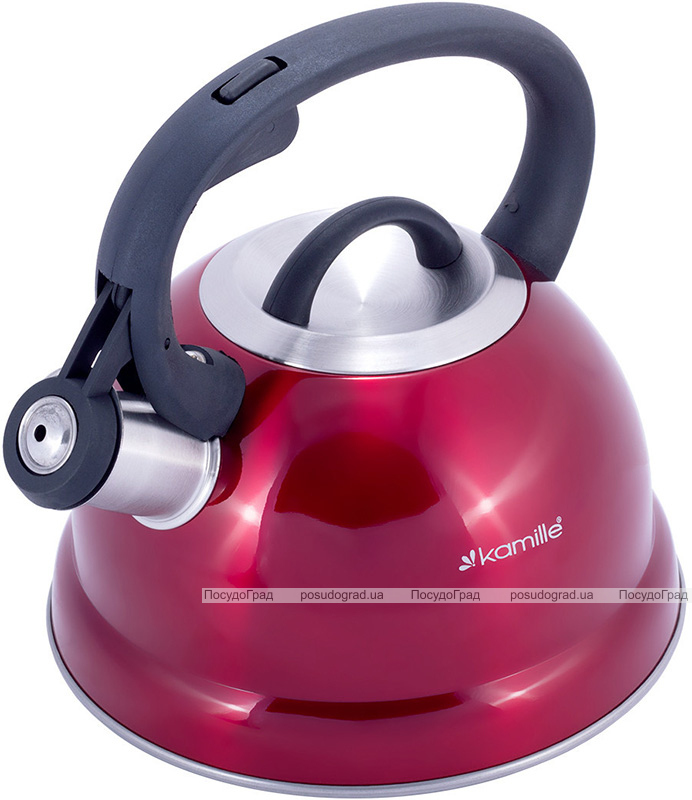 Чайник Kamille Whistling Kettle 1.8л из нержавеющей стали со свистком (синий, красный)