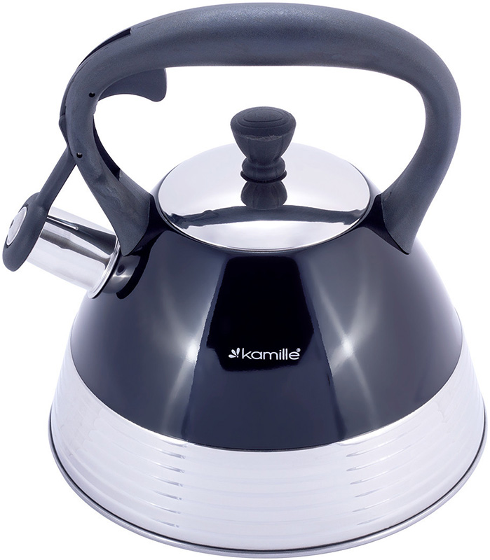 Чайник Kamille Whistling Kettle Black 3л з нержавіючої сталі зі свистком